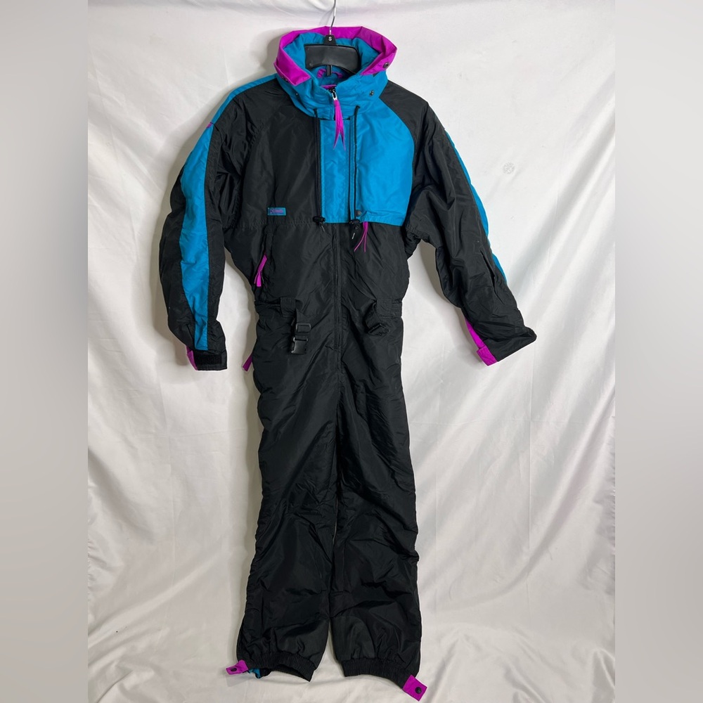 Vintage Columbia Ski Suit Radial Sleeve 90s One Piece Snow Bib Women’s Medium